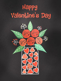 Happy Valentine's Day Floral Card
