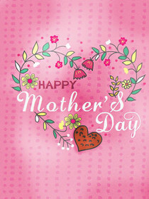 Happy Mother's Day Floral Heart