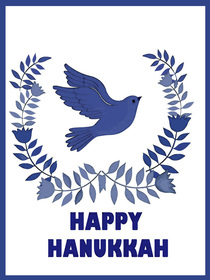 Happy Hanukkah Peace Dove Card