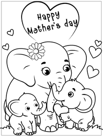 Happy Mother's Day Elephant Family