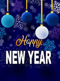 Happy New Year Ornaments Card