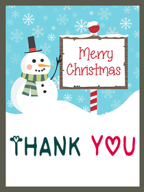 Merry Christmas Snowman Thank You
