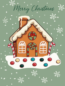 Gingerbread House Christmas Card