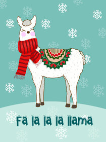 Fa La La Llama Christmas Card