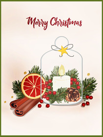 Merry Christmas Glass Dome Card