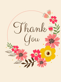 Floral Thank You Card