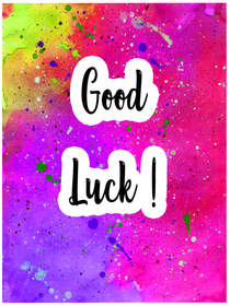Good Luck Colorful Watercolor Card