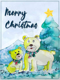 Merry Christmas Bears & Tree