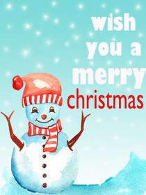 Merry Christmas Snowman Greeting Card