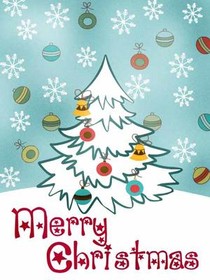 Festive White Christmas Tree Card