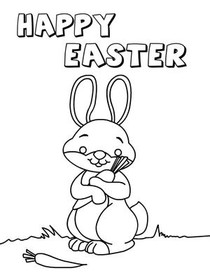 Happy Easter Bunny Coloring Card
