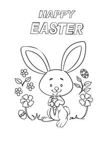 Happy Easter Bunny Coloring Card