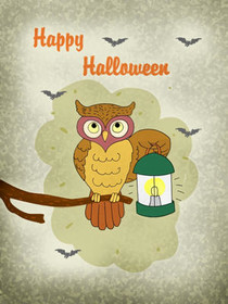 Happy Halloween Owl Greeting Card