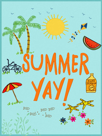 Summer Yay! Colorful Beach Greeting Card