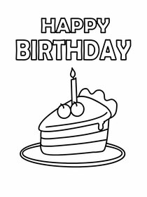 Happy Birthday Cake Coloring Card