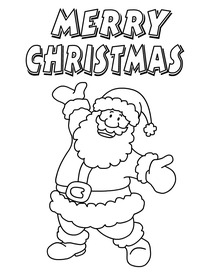 Merry Christmas Santa Claus Coloring Card