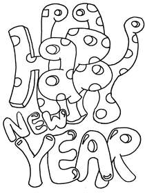 New Year Celebration Coloring Card