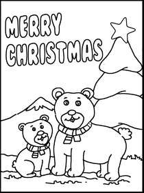 Merry Christmas Bears Coloring Card