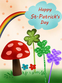 St. Patrick's Day Rainbow & Shamrock Card