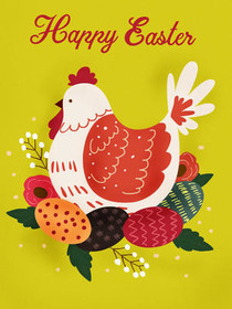 Happy Easter Hen Greeting Card