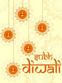 Happy Diwali Hanging Lamps Card
