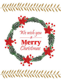 Classic Merry Christmas Wreath Card