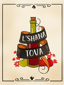 L'Shanah Tovah Wine Bottle Greeting Card