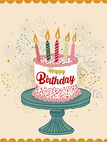 Happy Birthday Cake with Candles