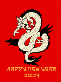 Dragon New Year 2024 Greeting Card