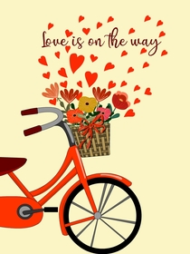 Love is on the Way Bicycle Card