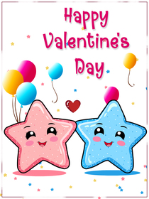 Happy Valentine's Day Cute Stars Card
