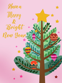 Merry & Bright New Year Card