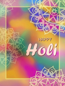 Happy Holi Colorful Mandala Greeting Card