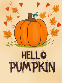 Hello Pumpkin Fall Greeting Card