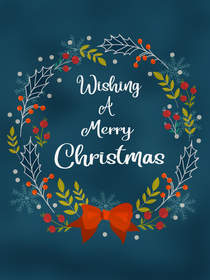 Merry Christmas Wreath Greeting Card