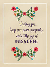Passover Blessings Floral Greeting Card