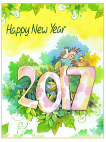 Happy New Year 2017 Greeting Card