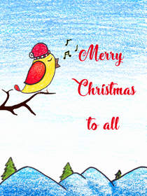Merry Christmas Robin Card
