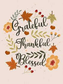 Grateful Thankful Blessed Autumn Card