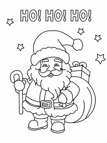 Santa Ho Ho Ho Christmas Coloring Card