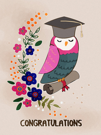 Graduation Owl Congratulations Card