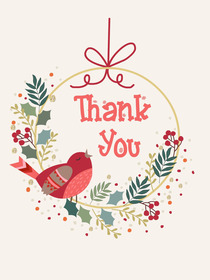 Thank You Floral Bird Ornament