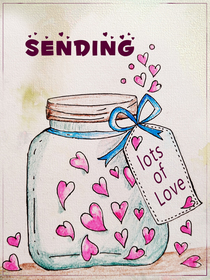 Sending Lots of Love Jar Card