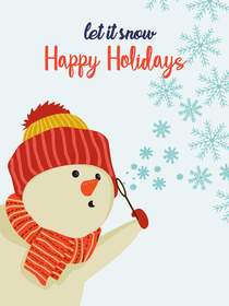 Let It Snow Happy Holidays Snowman