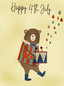 Happy 4th of July Bear Card