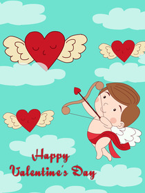 Happy Valentine's Day Cupid Card