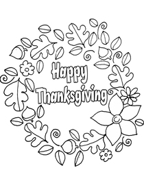 Happy Thanksgiving Coloring Card