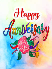 Happy Anniversary Floral Card