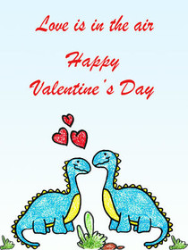 Dinosaur Love Valentine's Day Card