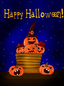 Happy Halloween Pumpkin Basket